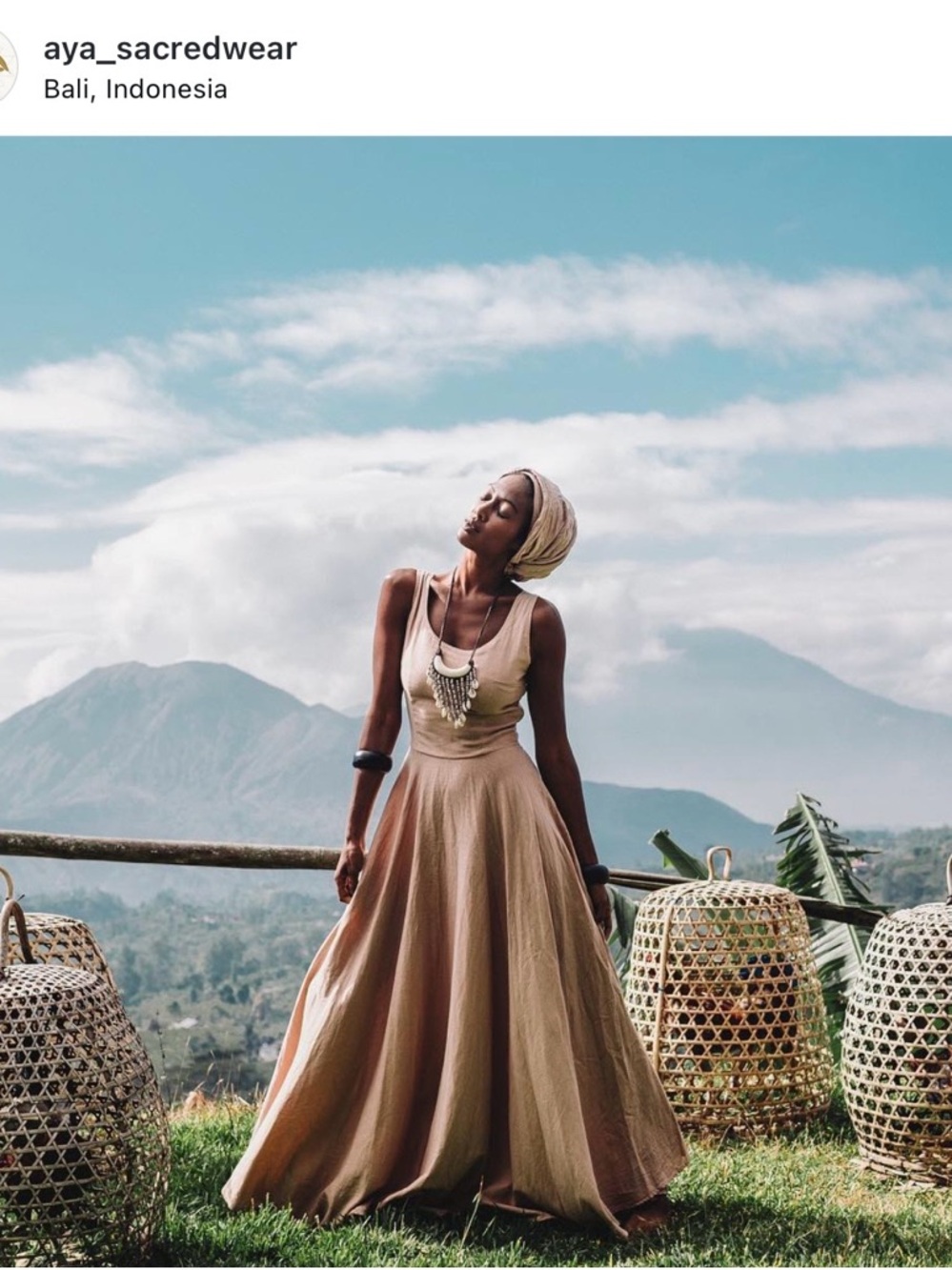 Aya sacred wear Lace-Up Back Maxi Dress - Picture 7 of 7